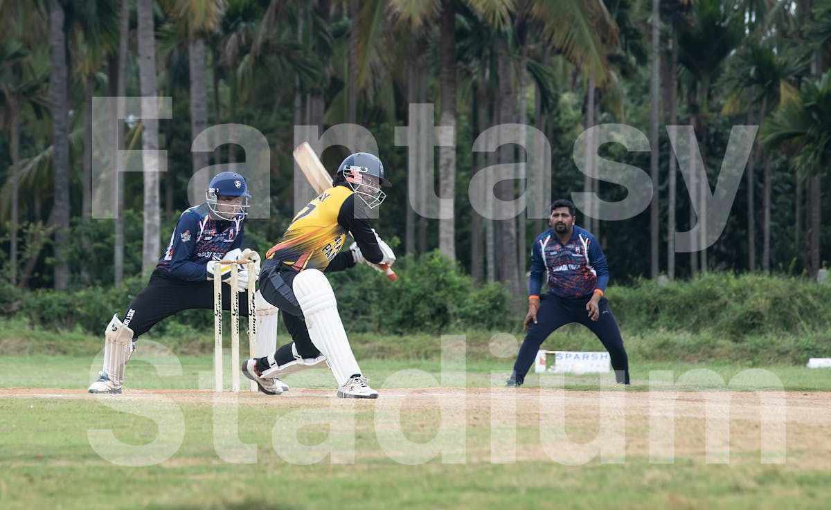 Cricket player in action